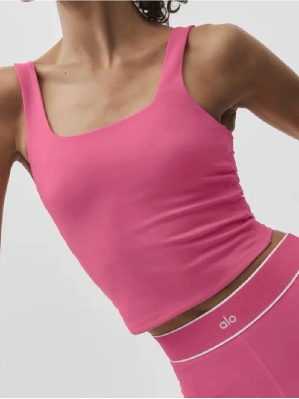 ALO Yoga Hot Pink Asymmetric Tank